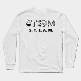 S.T.E.A.M Themed Design With Corresponding Icons Long Sleeve T-Shirt
